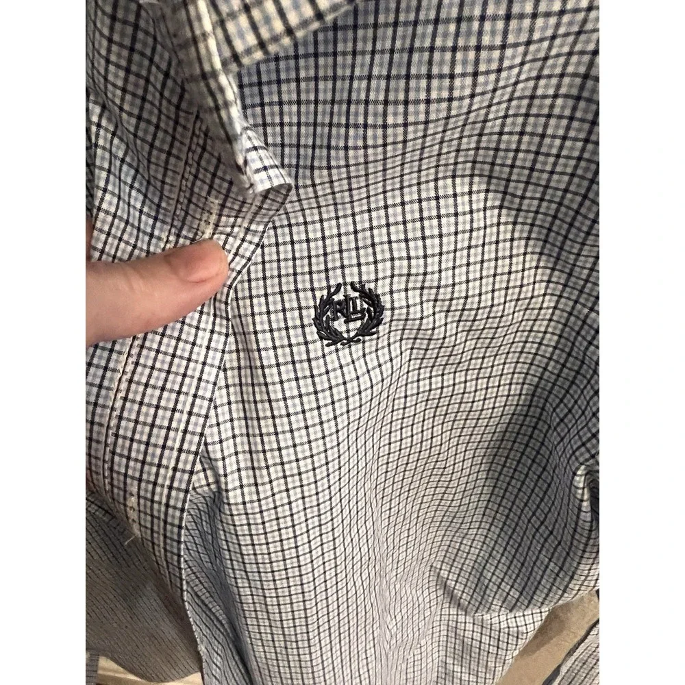 Lauren Ralph‎ Lauren Shirt Boys Size 20 Blue Plaid Long Sleeve Button Down